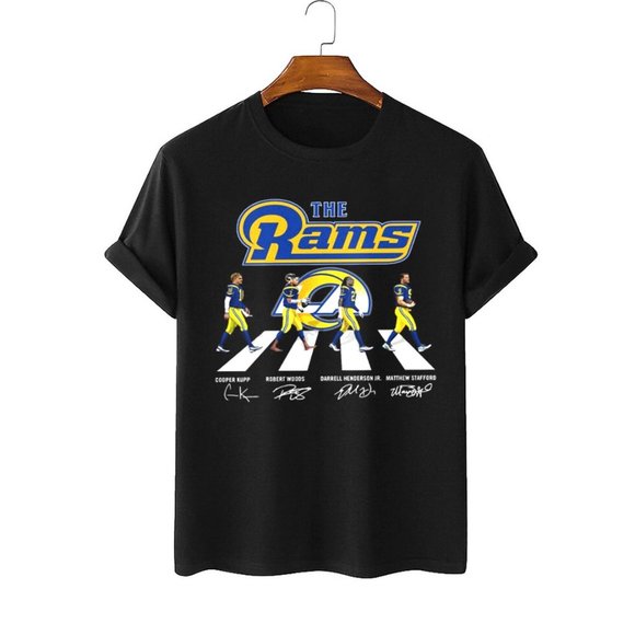 Matthew Stafford Cooper Kupp OBJ tee shirt national Champion Los Angeles Rams - Picture 2 of 3